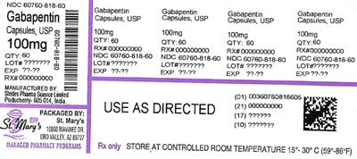 GABAPENTIN 60760-818-60.jpg GABA - GABAPENTIN 60760 818 60